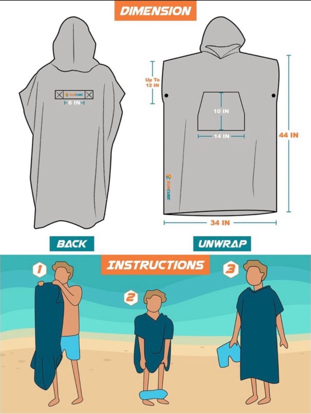 Sun Cube Beach Towel / Changing Robe - Picture 8 of 9